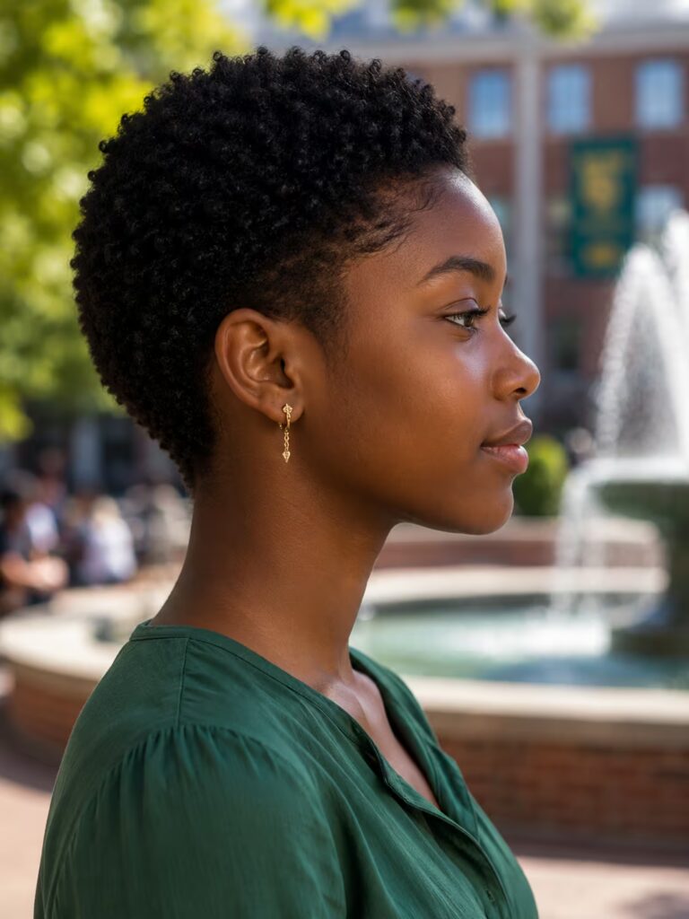 Tapered Curly Afro back to school hairstyles for black women