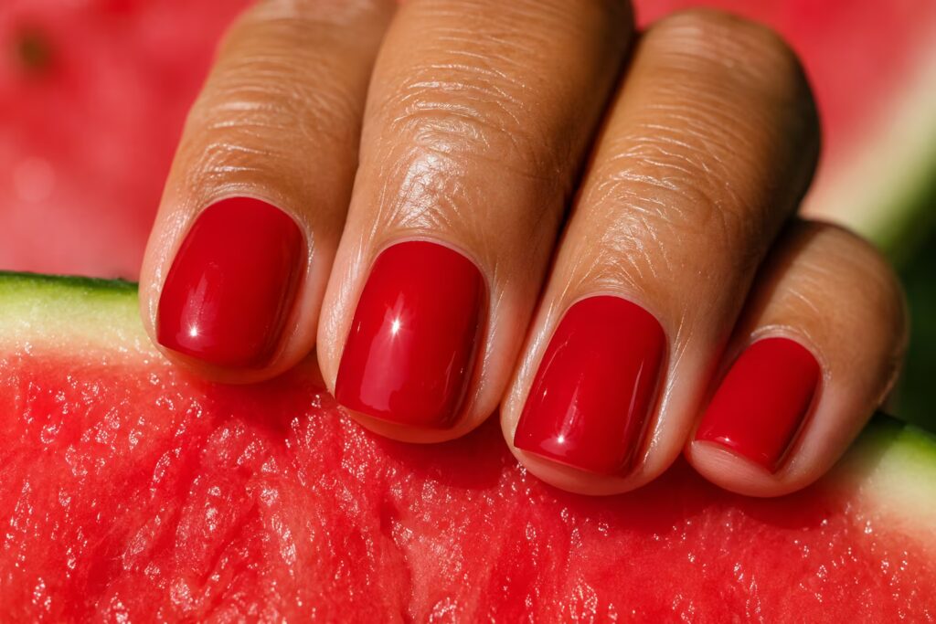 Watermelon Velvet Short Square