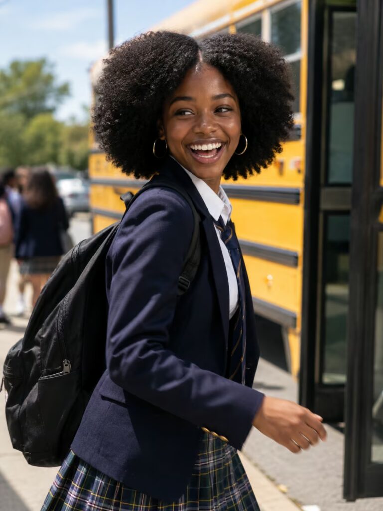 Natural Afro back to school hairstyles for black women
