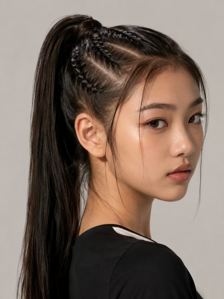 Lace Braid Ponytail braided hairstyle for teens