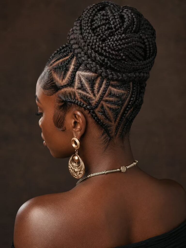 Tribal Braided Updo braided hairstyle for teens