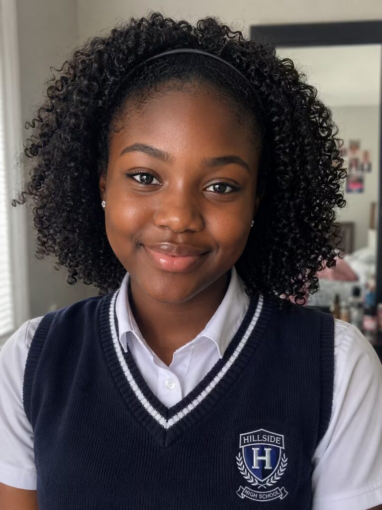 Wash and Go Curls back to school hairstyles for black women