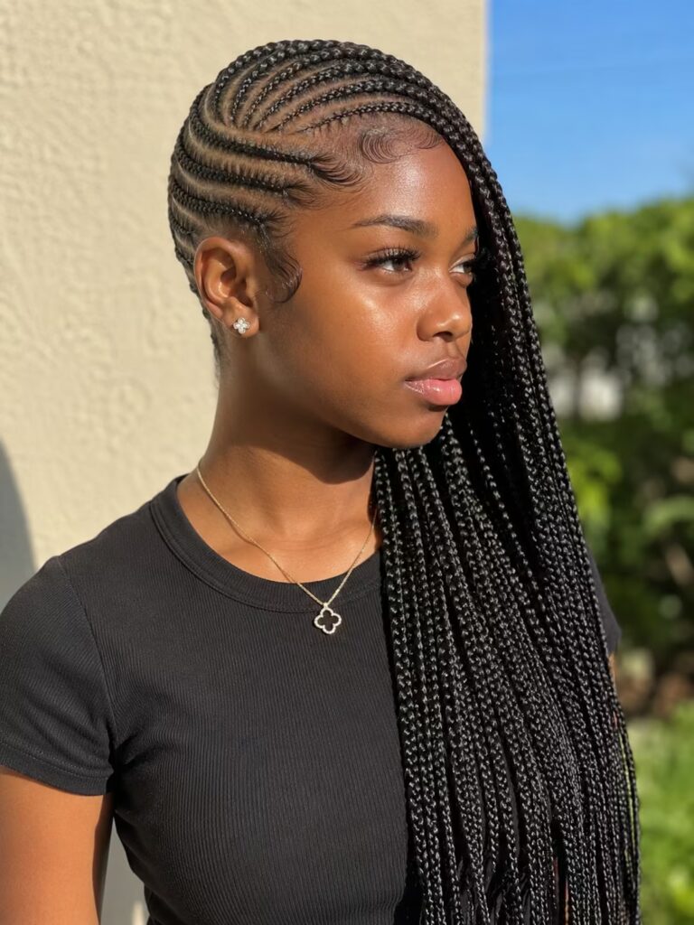 Lemonade braided hairstyle for teens