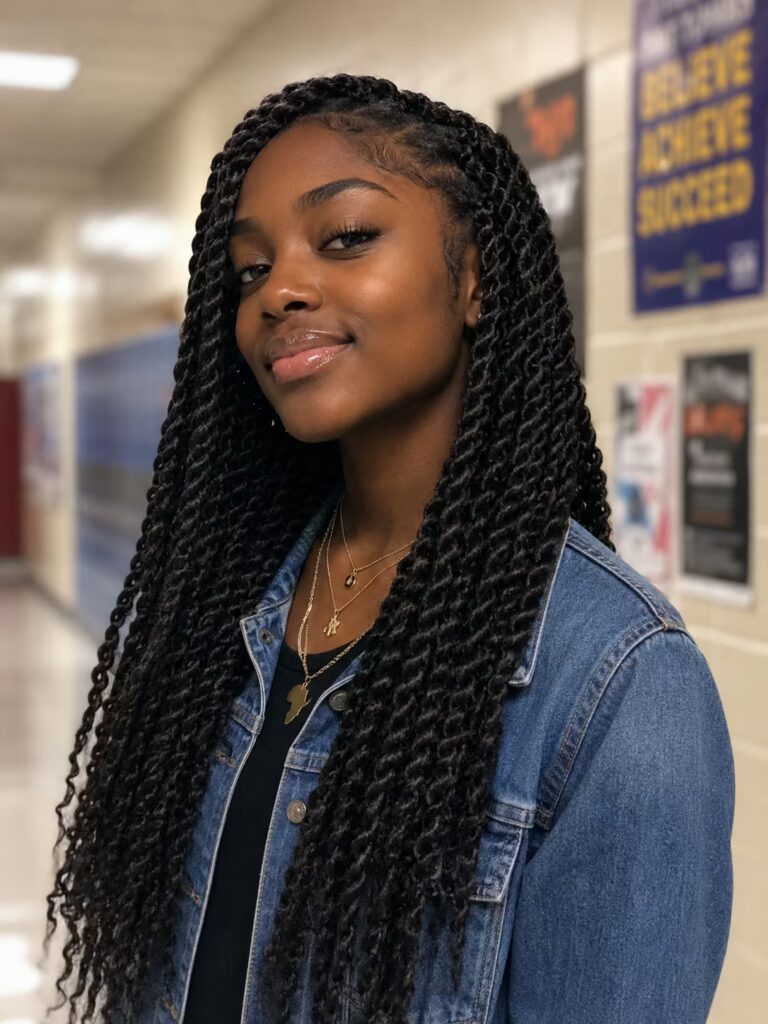 Senegalese Twists back to school hairstyles for black women