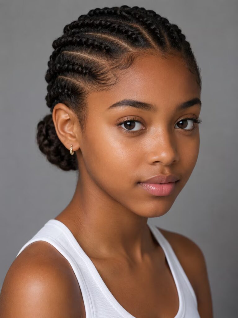 Flat Twists into a Bun as a back to school hairstyles for black women