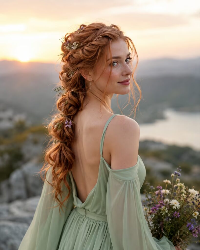 Floral Halo Graduation Hairstyle Idea