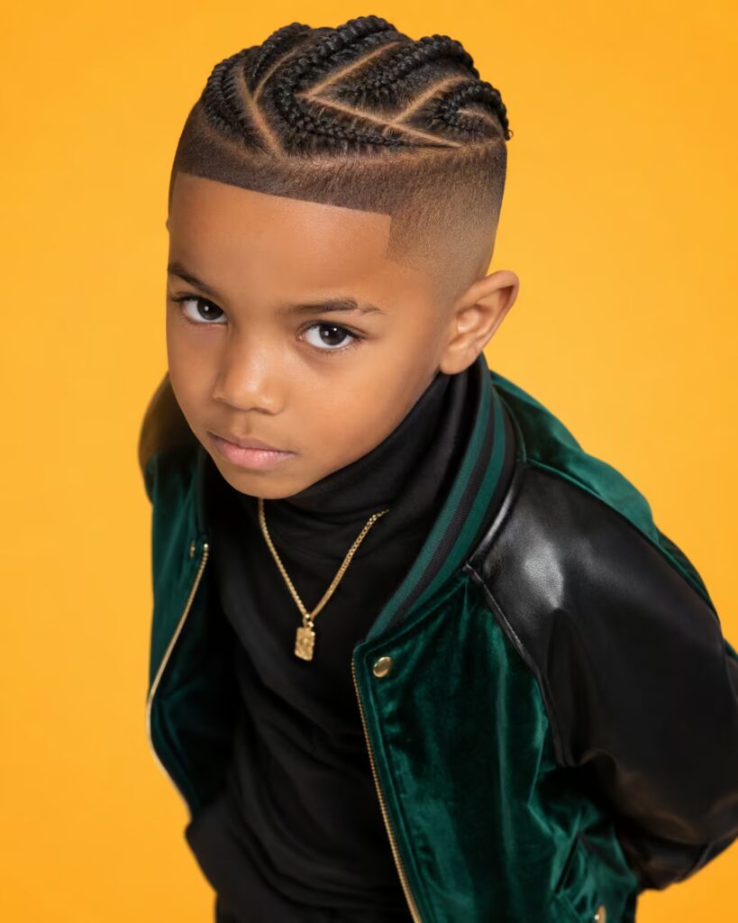 Cornrow Crown with High Fade