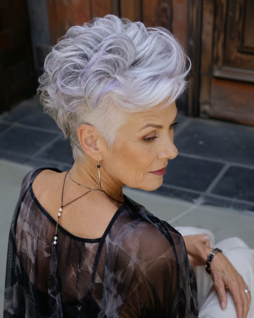 Lavender Curly Quiff