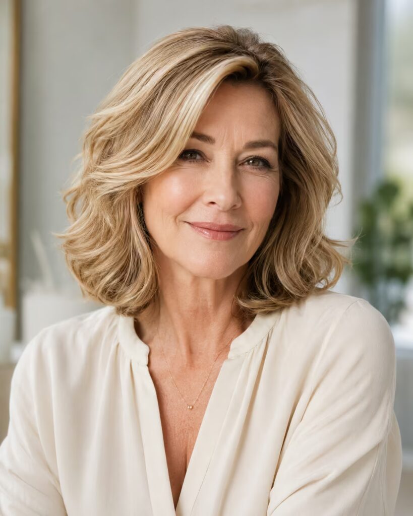 Honey Blonde Wavy Lob