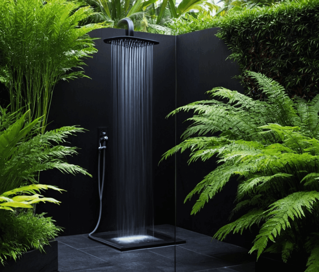 3. Foxtail Fern (Asparagus densiflorus ‘Meyersii’)  as winter-proof plant for outdoor shower
