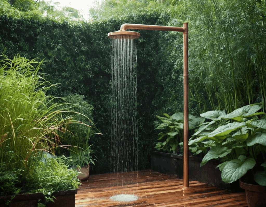 4. Papyrus + Water Mint: Wet-Loving Wonders as good Plant Pairing for outdoor shower