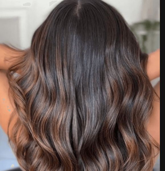 6. Deep Espresso with Caramel Highlights