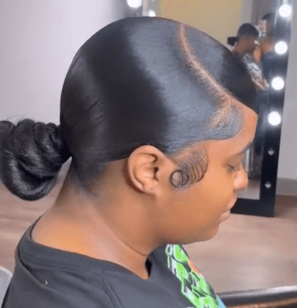 Low Knot With Side Part