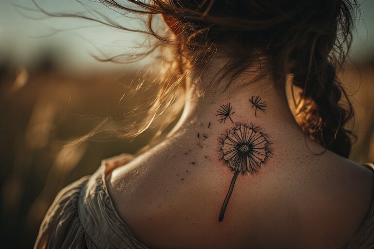 Dandelion Seeds Blowing Away tattoo